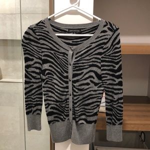 Express XS black & grey zebra cardigan